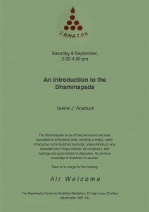 Poster for talk, 'Introduction to the Dhammapada'